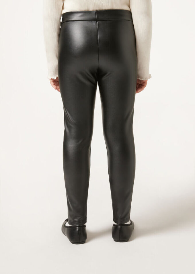 Thermal-Leggings für Mädchen in Leather Effect-Optik