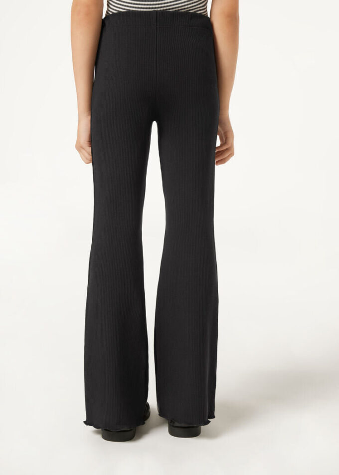 Thermal-Leggings für Mädchen mit ausgestelltem Bein