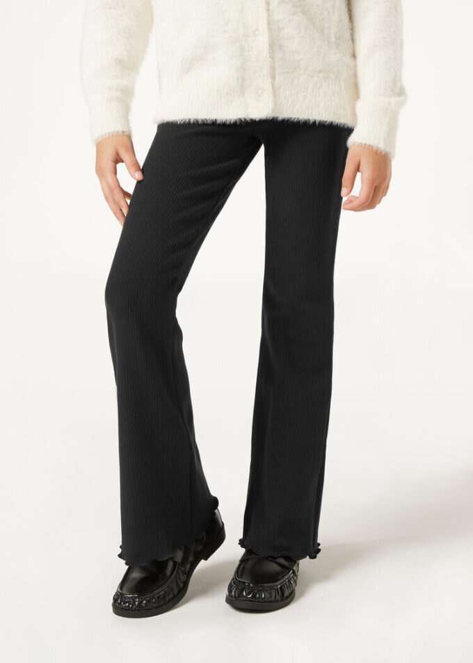 Thermal-Leggings für Mädchen mit ausgestelltem Bein
