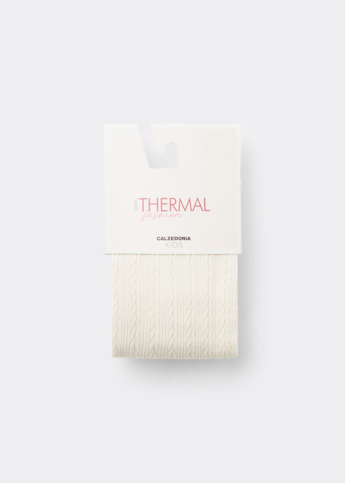 Thermal-Strumpfhose für Mädchen mit Zopfmuster