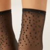 Transparente kurze Socken mit Strasssteinen