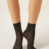 Transparente kurze Socken mit Tiermuster
