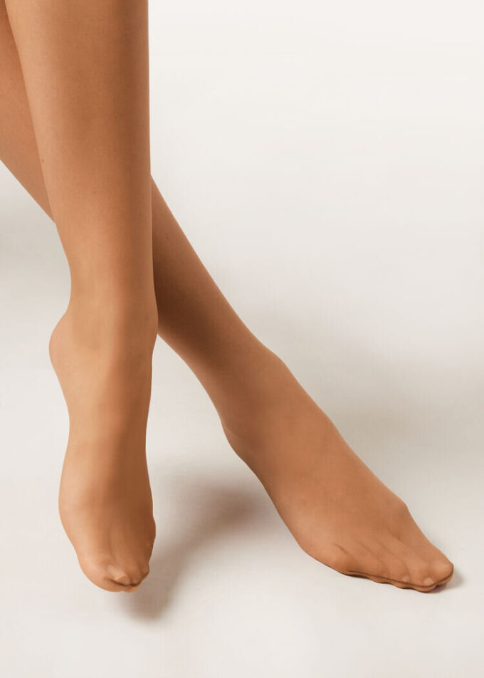 Transparente, matte Strumpfhose mit Make-up-Effekt, 15 Denier