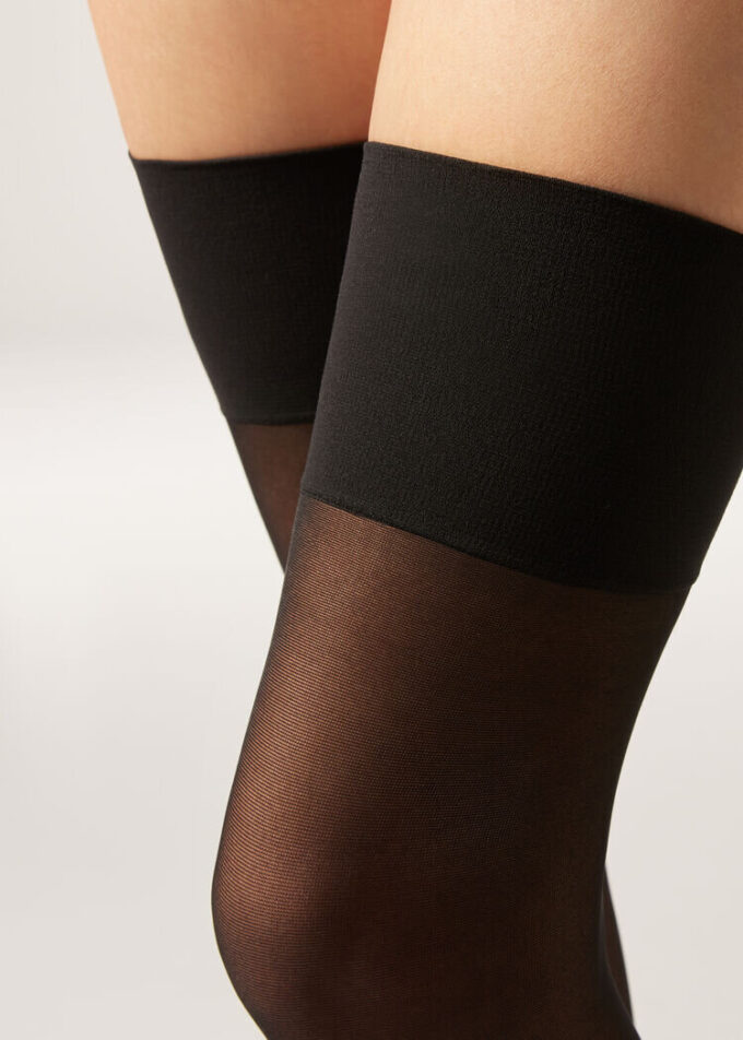 Transparente Overknee-Socken mit 30 Den