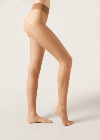 Transparente Strumpfhose mit Polka-Dot-Muster