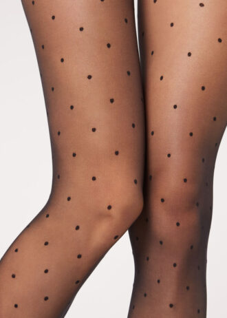 Transparente Strumpfhose mit Polka-Dot-Muster