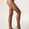 Transparente Strumpfhose mit Rautenmuster