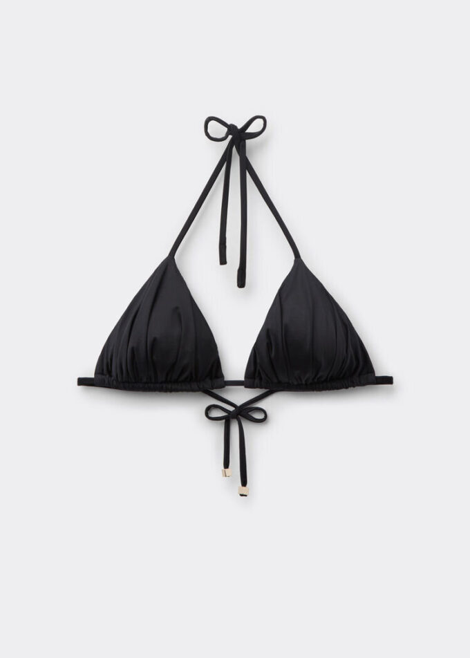 Triangel-Bikinioberteil aus glänzendem Satin