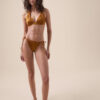 Triangel-Bikinioberteil mit abgestufter Polsterung, glänzender Satin