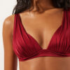 Triangel-Bikinioberteil mit abgestufter Polsterung, glänzender Satin