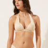 Triangel-Bikinioberteil mit abgestufter Polsterung, glänzender Satin