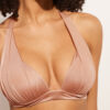 Triangel-Bikinioberteil mit abgestufter Polsterung, glänzender Satin