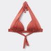 Triangel-Bikinioberteil mit abgestufter Polsterung, glänzender Satin