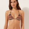 Triangel-Bikinioberteil mit goldenem Chevron-Muster