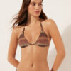 Triangel-Bikinioberteil mit goldenem Chevron-Muster