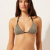 Triangel-Bikinioberteil mit goldenen Streifen Triangel-Bikinioberteil mit goldenen Streifen