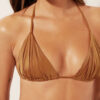 Triangel-Bikinioberteil mit herausnehmbaren Polstern aus glänzendem Satin