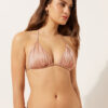 Triangel-Bikinioberteil mit herausnehmbaren Polstern aus glänzendem Satin