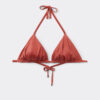 Triangel-Bikinioberteil mit herausnehmbaren Polstern aus glänzendem Satin