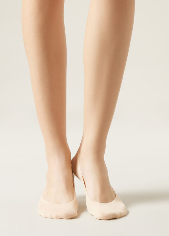 Unsichtbare Damensocken aus Baumwolle mit Silikonrand